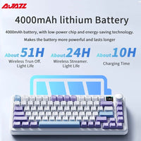 AJAZZ AK820 MAX Tri-mode RGB Gaming Mechanical Keyboard Bluetooth Wireless 2.4G Type C 82 Keys PBT Keycaps Hot Swap for Gamer PC