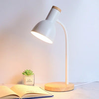Nordic Modern Wood Iron LED Eye Protection Desk Lamp Creative Living Room Bedside Bedroom Decoration Ornament Small Night Light