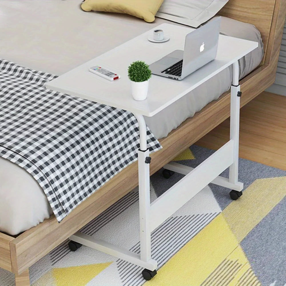 Adjustable Height 27"-38" Rolling Laptop Table Over Sofa Bed Computer Desk Stand