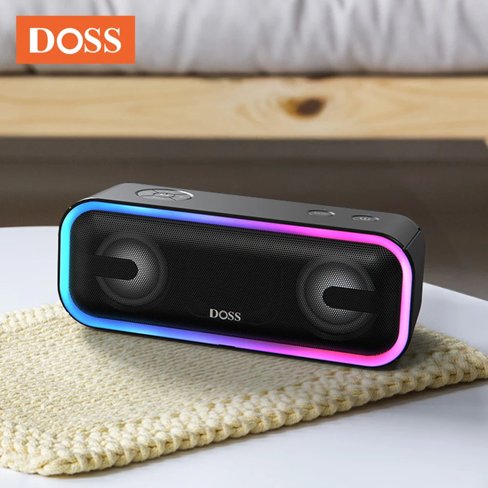 DOSS Bluetooth Speaker 24W Powerful Sound Bass Subwoofer Sound Box TWS Pairing IPX6 Waterproof Outdoor Portable Wireless Speaker