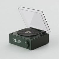 New Retro Vinyl Wireless Bluetooth Speaker Alarm Clock Small Record Player Portable High-quality Audio Home Smart Stereo