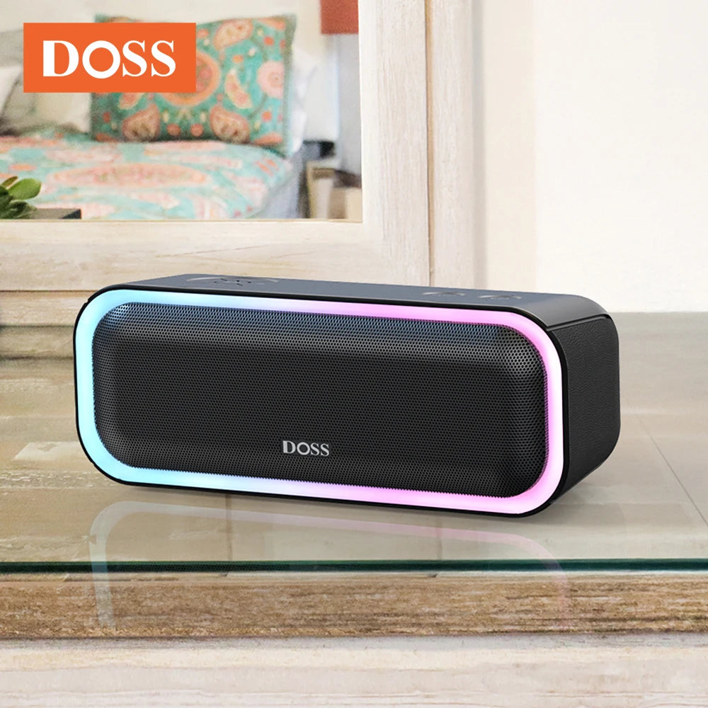 DOSS 20W Bluetooth Speaker Wireless 5.0 Powerful Stereo Sound Extra Bass Sound Box TWS Pairing IPX6 Waterproof Portable Speakers