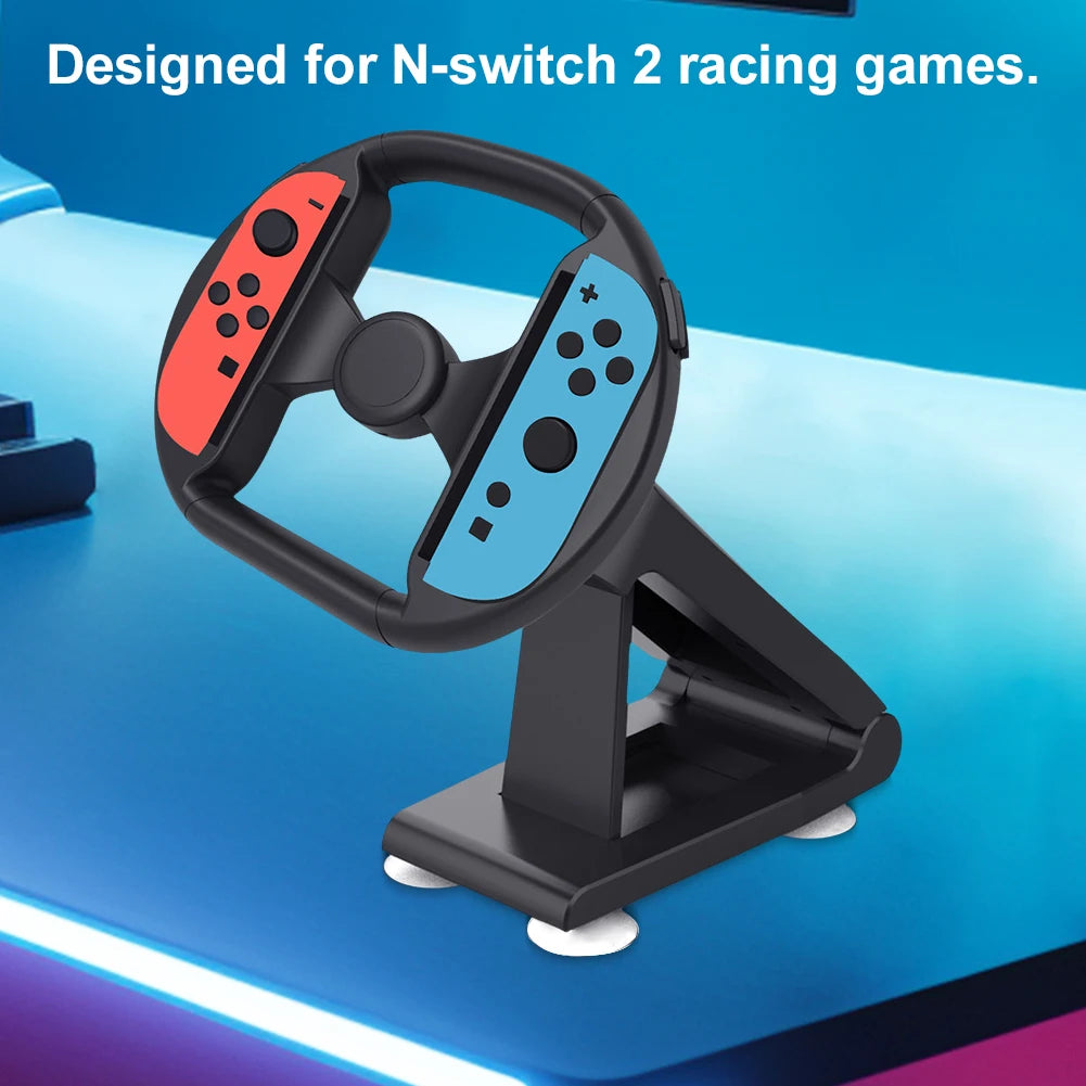 Racing Wheel Grip with Suction Cup Base Gaming Steering Wheel for Nintendo Switch2 Joy-Con Accessories Steering Wheel Grip Stand