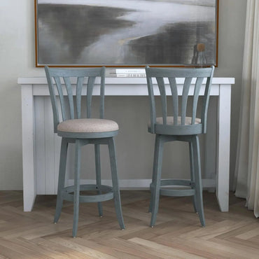 Bar Height Stool, 30" high, Blue Wire Brush